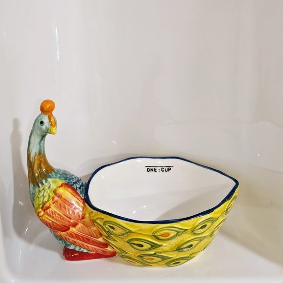 Pier 1 Imports Peacock 4 Piece Measuring Cup Set 1/4 to 1 Cup - Picture 13 of 16